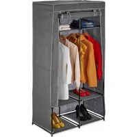 relaxdays Stoffschrank mit 6 Fäch Anthrazit