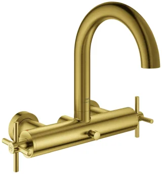 GROHE 2-Griff-Wannenarmatur Atrio 25268 Wandmontage Kreuz-Griffe cool sunrise gb, 25268GN0 25268GN0