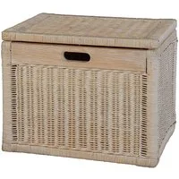 Krines Home Aufbewahrungskorb Hoher Korb mit Deckel Rattan geflochten Regalkorb Aufbewahrungsbox, Mit Inlett