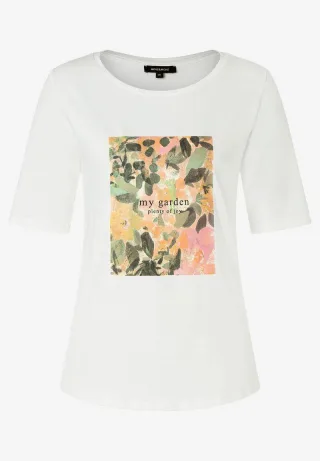 MORE & MORE - T-Shirt mit Front-Print beige - Gr. - 40