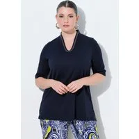 Ulla Popken T-Shirt Shirt A-Linie Kelchkragen Halbarm Pima Cotton
