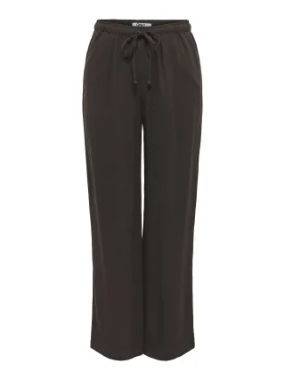ONLY - ONLSIESTA MW PULL-UP LINEN BL PNT NOOS Black Coffee - Gr. - 32