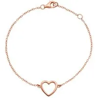 Unique Silberarmband Vergoldetes Unique 925 Silberarmband mit Herzanhänger SB0136