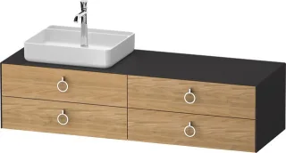 Duravit White Tulip Konsolenwaschtischunterbau wandhängend Natur Eiche & Graphit Matt & Seidenmatt 1 WT4995LH5580010