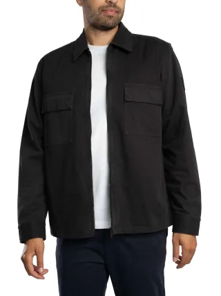 BOSS Lorum Zip Overshirt, Schwarz