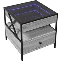 vidaXL Couchtisch Couchtisch mit Infinity-LED Grau Sonoma 50x50x51 cm (1-St)