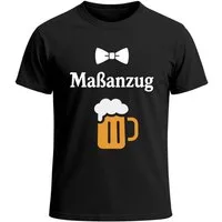 MoonWorks Print-Shirt Herren T-Shirt für das Oktoberfest Maßanzug mit Bierkrug & Fliege mit Print