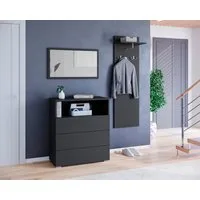 OTTO home Garderoben-Set PARIS/ TOKYO, (Komplett-Set, 3-St), Garderoben- Set Breite 140cm, hochkant oder quer montierbar Spiegel