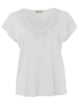 Via Appia - T-Shirt Rundhals 1/2 Arm Spitze ecru - Gr. - 40