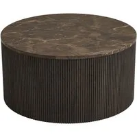 freiraum Couchtisch Rota, in Dunkelbraun / Marmor-Dekor, MDF - 40x80cm (HxD)