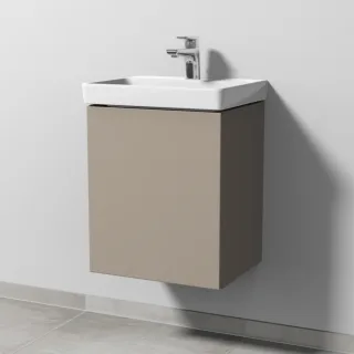 Sanipa 3way Waschtischunterbau zu Villeroy & Boch Avento Waschtisch mit 1 Tür, Sandgrau-Matt SF61867