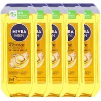 Nivea Duschgel 5 x NIVEA MEN Active Energy Duschgel je 250ml 3in1 24h Frischeeffekt