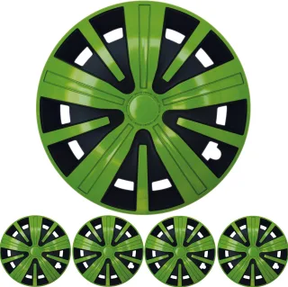 16 ZOLL 4x PREMIUM DESIGN Radkappen Radzierblenden Spinel BIS in Grün Schwarz