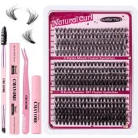 MOPUEA Einzelwimpern Wimpernverlängerungsset Cluster Wimpern Einzelset 270/300-teiliges, Cluster-Wimpern-Set, 300 tlg., Ideal für Anfänger und Make-up Liebhaber