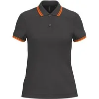 Kariban Poloshirt Polohemd für Damen mit kurzen Ärmeln und kontrastfarbenen Pa