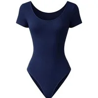 Mississhop Kurzarmbody Damen Body kurzarm – Stretch Body, weich & elastisch, figurbetont S/M