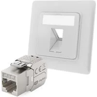 HB-DIGITAL Keystone Dose Netzwerkdose mit Keystone Modul CAT 7 RJ45 Unterputz Netzwerk-Adapter, Voll geschirmtes Zinkdruckgussgehäuse