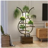BELUPAI Pflanzentreppe Blumenständer Pflanzenständer mit Wachstumslicht, 6 Etagen,mit 2 Haken,Für Zimmerpflanzen, ideal für Wohnzimmer