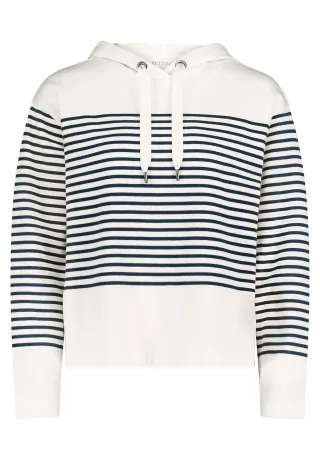 Betty & Co - Sweatpullover Weiß/Dunkelblau - Gr. - 40