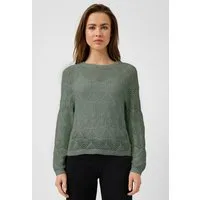 QS Longpullover Strickpullover Baumwollpullover mit Ajourmuster