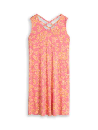 Tom Tailor - Jerseykleid mit Cut-Out-Detail pink big flower design - Gr. - 40
