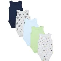 TupTam Body TupTam Baby Jungen Achselbody in Unifarben 5er Pack