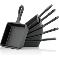 BBQ-Toro Raclettepfännchen Gusseisen Raclette Pfännchen (6 Stück), 12,5 x 18 cm, Grillzubehör, Gusseisen