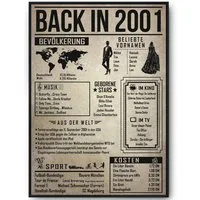 Tigerlino Poster Geschenk Männer Frauen, Geburtstag Rückblick Zeitreise Geschenkidee, 25. Geburtstag Jahrgang 2001, Bild