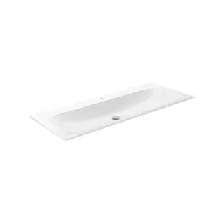 Keuco X-Line Keramik-Waschtisch 33180311201 120,8 x 1,7 x 49,4 cm, 1 Hahnloch, mit Ab-/Überlaufsystem, weiß