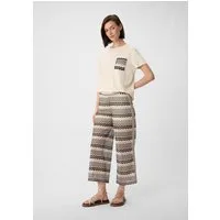 comma Culotte Hose Strickjersey-Culotte mit Zick-Zack-Ajourmuster