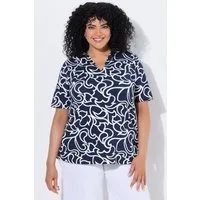 Ulla Popken T-Shirt T-Shirt A-Linie V-Ausschnitt Halbarm