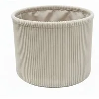 B&S Aufbewahrungskorb Korb / H 12 x Ø 16 cm / Rillenoptik / beige / Rund
