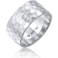 Elli Fingerring Breit Bandring Gehämmert Matt Schmuck Geschenk 925er Silber