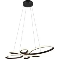 TRIO Leuchten LED Pendelleuchte FLY, Hängelampe LED 32W 3900 Lumen warmweiß 3000K 3-Stufen dimmbar, Dimmfunktion, LED fest integriert, Warmweiß, höhenverstellbar: max 150cm, Maße 83x45 cm, Hängeleuchte Küche Wohnen