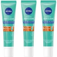 Nivea Gesichtspeeling Derma Skin Clear Nacht Peeling Serum, 3 x 40ml, 3-tlg., Gesichtsreinigung