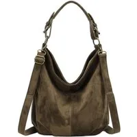 ITALYSHOP24 Schultertasche DAMEN SHOPPER Hobo Bag Umhängetasche Handtasche City Bag Cross-Over (Spar-Set: Henkel Tasche mit Schultergurt, Workbag Leder Optik, 2-tlg., mit Henkel und Schultergurt), Damentasche Freizeit Abend Leder Optik Henkeltasche R