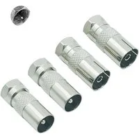 euroharry SAT Antenne Adapter 2 Stück IEC Stecker und Buchse auf F Stecker Adapter