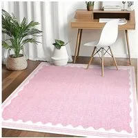 GarveeMore Teppich Doora, rechteckig, Höhe: 7 mm, mit besonders weichem Flor, Kurzflor, modern, wellenförmiger Bordüre