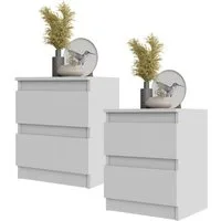 Furnica Nachttisch 2er-Set - BIG G - Nachtschrank mit 2 Schubladen H50cm B41cm T33cm (2er-Set)