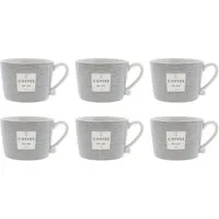 Bastion Collections Tasse Schwarzes Herz, Keramik, Spülmaschinengeeignet, Weiß, Coffee, H: 7cm