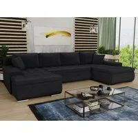 Sofnet Wohnlandschaft Faris U, mit Schlaffunktion und Bettkasten, Ecksofa, U-Form Couch, Schlafsofa mit Wellenfeder
