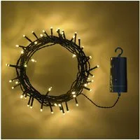 Lights4fun LED-Lichterkette 2x 50er LED Lichterkette warmweiß batteriebetrieben