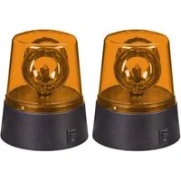 relaxdays LED Dekolicht Rundumleuchte 2er Set orange