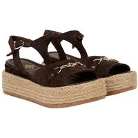 Desa DESA Damen-Keilsandalen aus Wildleder mit Kettendetail Sandale