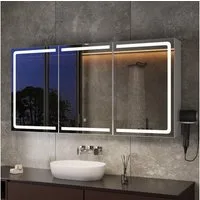 Bealife Spiegelschrank Badezimmerschrank mit LED-Beleuchtung, B:80/100/120CM