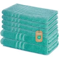 Lavea Handtuch Set Elena, Duschtücher, Handtücher, Gästetücher, Waschhandschuhe, 100% Baumwolle (Set, 6-St), Frottierserie, weich & saugstark, pflegeleicht, 500 g/m² Frottier
