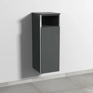 Sanipa 3way Mittelschrank mit 1 Tür und 1 offenem Fach, Anthrazit-Matt, BR13122 BR13122