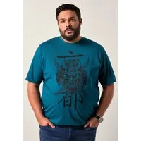 Men Plus T-Shirt T-Shirt Bauchfit Halbarm Brustprint