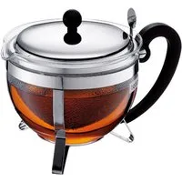 Bodum Teebereiter Teebereiter mit Metallsieb 1,3 l Chambord, Teebereiter mit Metallsieb, 1,3 l, Borosilikatglas, chrom
