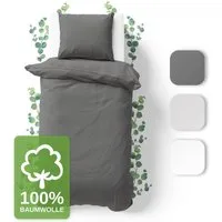 Jacobson Bettwäsche Set - 100% Baumwolle, Perkal, 2 teilig, Erhältlich in den Größen 135x200, 155x220, 200x200, 200x220, 240x220